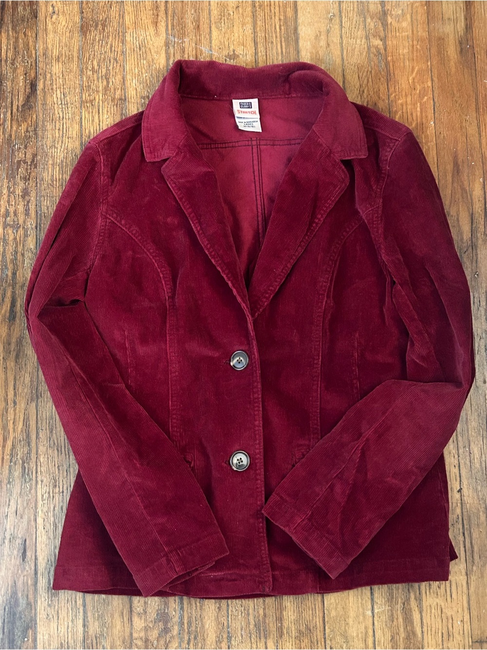 Women's Corduroy Blazer in Deep Wine